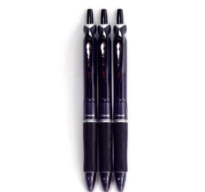 Pilot Acroball Knock Ballpoint Pen Black 3 Pens Per 1.0mm (BAB-15M-BB), Pack.