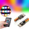 2/4/6pcs T10 W5W Led 194 168 W5W 5050 SMD Car Dome Reading Light Automobiles Wedge Lamp RGB LED Bulb With Remote Controller
