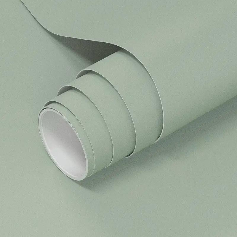 40 cm Wide Self-adhesive Film Green Matte Thickened Self-adhesive Kitchen Furniture Cabinet Table Wall Wallpaper DIY Renovation