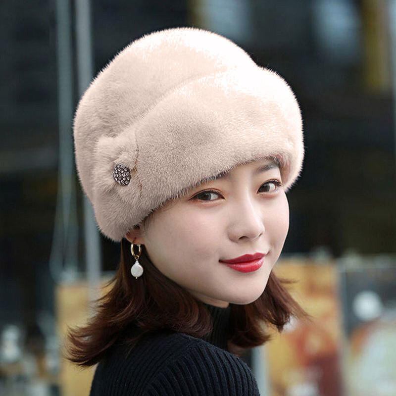 Nuovo cappello caldo invernale imitazione pelliccia di visone cappelli per le donne paraorecchie pescatore cappello scaldaorecchie floreale bacino berretto