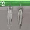 High Quality Jewelry 925 Sterling Silver Tassel Long Drop Earrings Women Charm Wedding Engagement Party Gift Elegant Accessories