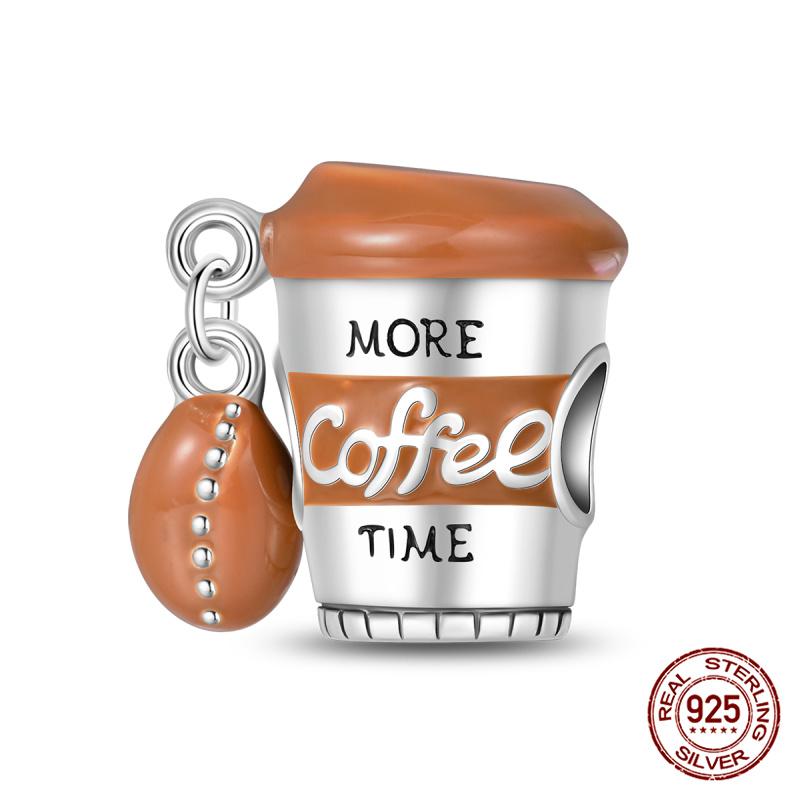 Fit Originalbracelet Coffee Collection Beaded Candy Coffee Pendant Charm Diy Jewelry Making Women Giftcopper