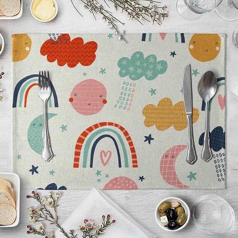1PC Tiger Lion Place Mat Cartoon Animal Pattern Table  Creative   For Wedding Kitchen Decor Marine Life Placemat