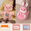 Hot Water Bottle, Rechargeable Hand Warmer, Explosion-Proof Plush Belly Warmer, Cute Hot Water Bag for Women's Bedding