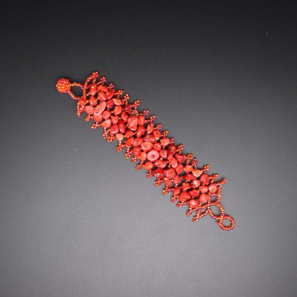 Ethnic Style Colorful Natural Stone Hollow Bracelet Handmade Bead Bohemian Hollow Rice Bead Crushed Stone Bracelet