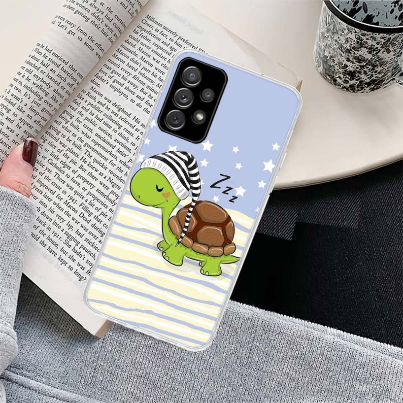 Cartoon Sea Turtle Tortoise Phone Case for Samsung Galaxy A17 A16 A15 A14 A13 A57 A56 A55 A54 A53 A37 A36 A35 A34 A33 A26 A25 A2