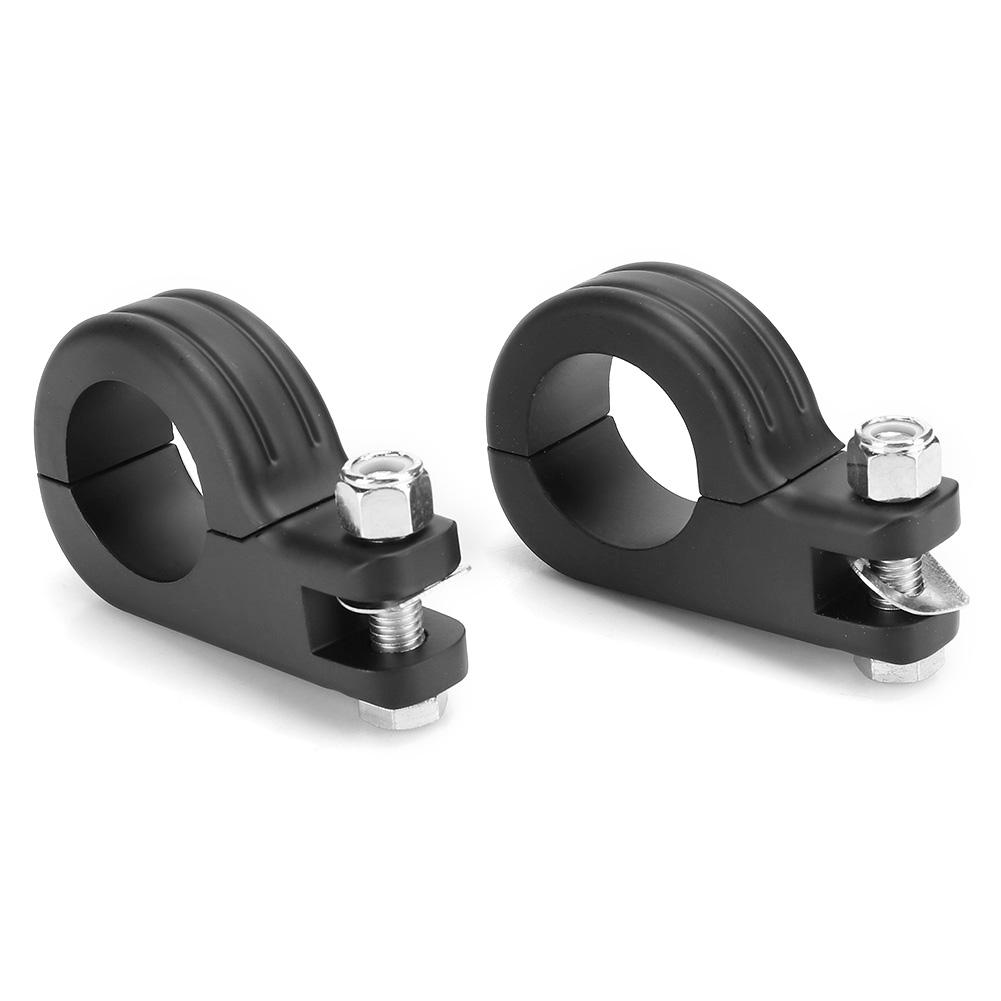 38mm 1.5in   Foot Rest Footpeg Mounting P Clamp Motorcycle Accessory Fit for  (Black )