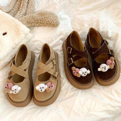 Japanese Cute Puppy Round Head Platform Mary Jane Shoes Women's Spring and Autumn 2025 New Retro Matte Versatile Single Shoes