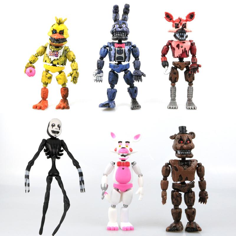 

Fnaf Five 19см Ночи у Фредди 6шт Световые Фигурки Экшн Игровые Игрушки Коллекция