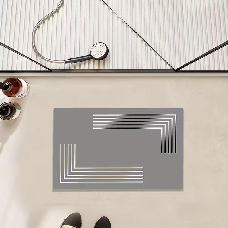 60*90cm Non-Slip Bathroom Absorbent Diatomite Mat, Soft and Super High Quality Quick-Dry Shower Rug