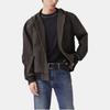 Levis Solid Color Hooded Denim Long Sleeve Jacket Men Jackets Dark-Gray 002I3-0001