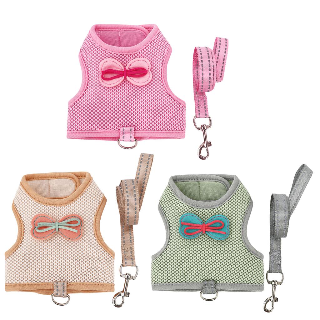 Adjustable Rabbit Harness Leash Set Breathable Mesh Vest for Small Pet Chinchillas Hamsters Guinea Pigs Pet Walking Gear