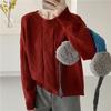 Women Autumn Winter Loose Knitted Sweater Soft Warm Long Sleeve Solid Color Casual Oversized Pullover Daily Streetwear Tops