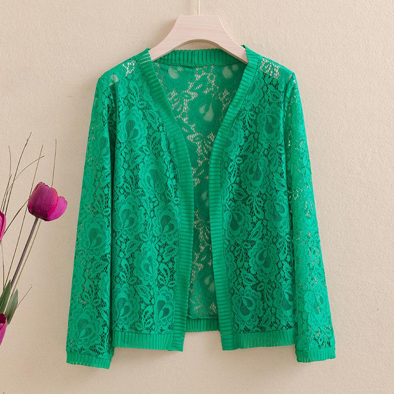 Peacock Lace Cardigan with Three-Quarter Sleeves