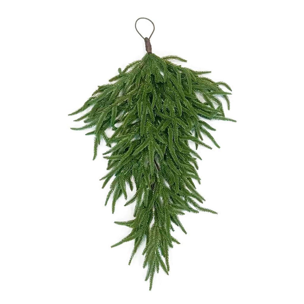 Upside Down Artificial Xmas Tree Faux Hanging Swag Ornament Decor Reusable Wall Lightweight for Home