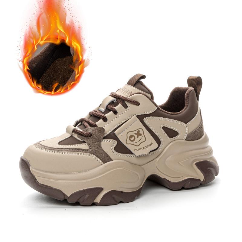 Platform leather shoes women's autumn new fashion versatile sports trendy shoes