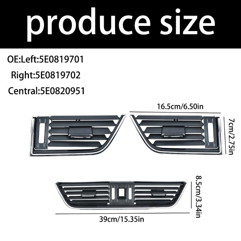Car Dashboard Vent Grille Outlet Panel for 2015-2021 5E0819701 5E0819702 5E0820951 Replacement Air Vent Cover