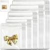 50pcs Clear Jewelry Storage Bags Reusable Zippers Closure Multifunctional PVC Pouch for Gift Packaging Travel Organizers