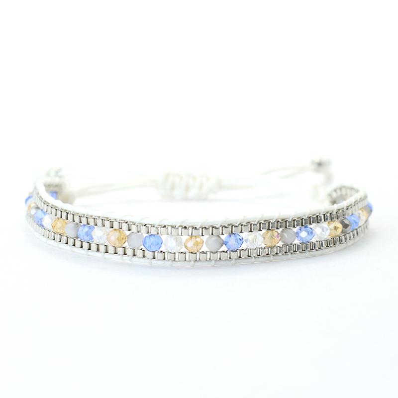

Noter New Bohemia Cord Chain Bracelet For Women Handmade Weaven Adjustable Ethnic Braslet Acrylic Beads Braclet Beach Jewelry