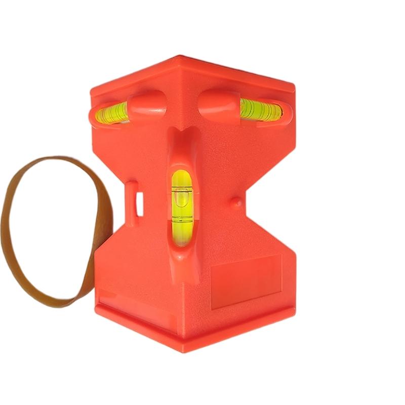 Plastic Post Level Post Level Tool with 3 Bubble Vial & Elastic Loop Check Bubble Level for Posts Pipe Leveling