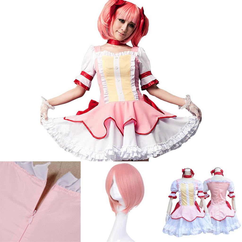Madoka Kaname Puella Magi Madoka Magica Cosplay Costume Elegant Maid Dress Set