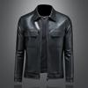 2025 And New Style Mens Lapel Business Casual Leather Jacket Loose Fashion Korean Version Slim Fit Suit 9105
