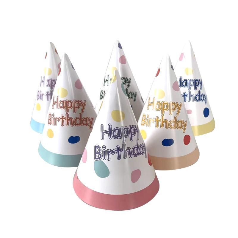 Birthday Party Hats 6pcs Shiny Metal Wire Lovely Happy Birthday Pattern for Kids Birthday Souvenir Party Decor Supplies