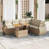VidaXL Garden Lounge Set with Cushions 7 Pcs Beige Braided Resin 3327271