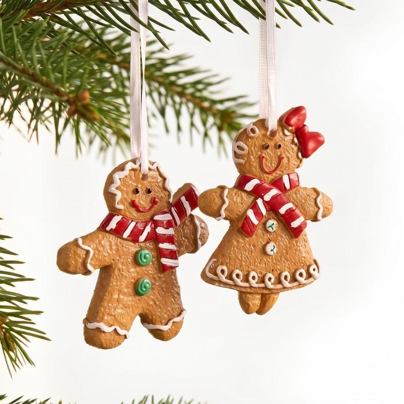 New Christmas Tree Ornaments Pendant Garland Gingerbread House DIY Christmas Pendant, Resin Gingerbread Man Pendant