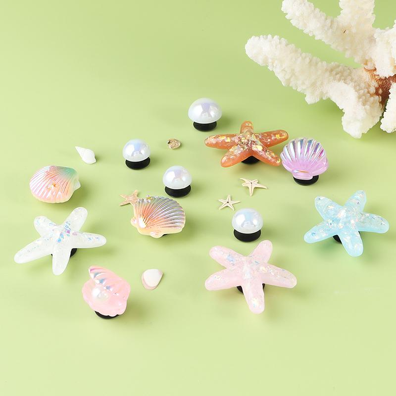 1Set Hole Shoes Summer Shoe Starfish Pearl Shell Decorative Buckle Accessories Removable Diy Decor Gift