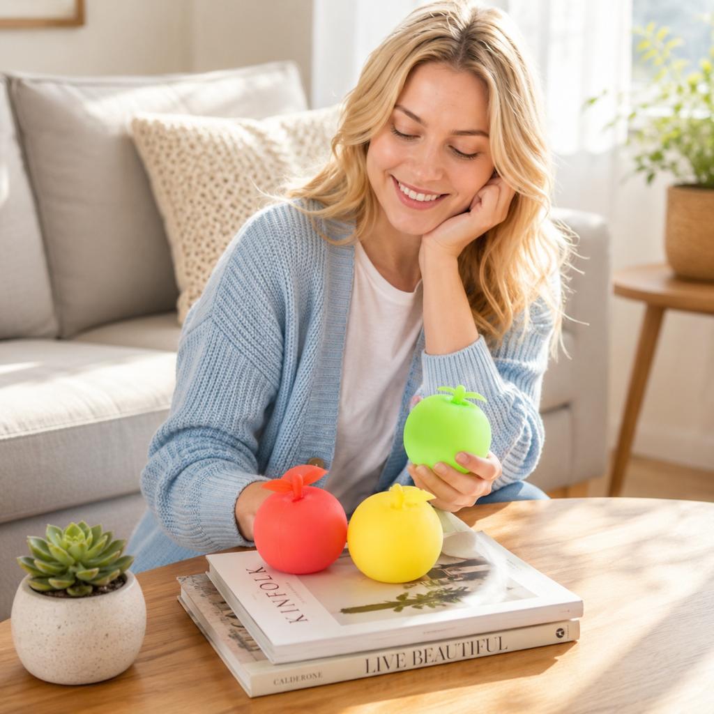 Fruit Shaped Stress Relief Toy Soft Squeeze Ball Sensory Fidget Toy for Hand Therapy and Anxiety Reduction Durable Material