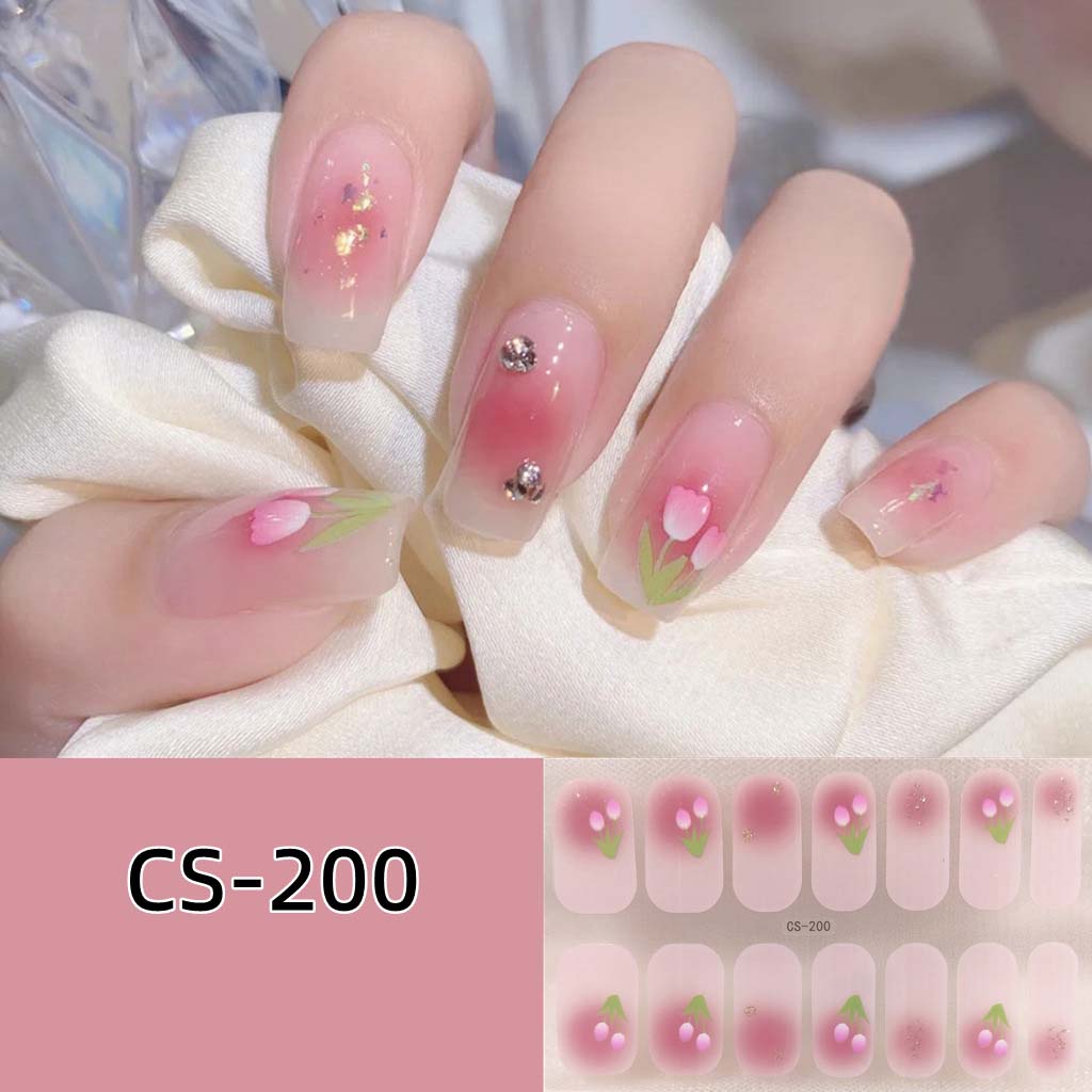 CS Waterproof and No-bake Gel Nail Polish Film All Stick Japanese and Korean Wind Spring and Summer Nail Wrap Paper Nail Wrap Paper
