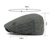 Männer Herbst Winter Herringbone Gestreifte Baskenmütze Britische Forward Cap Schirmmütze