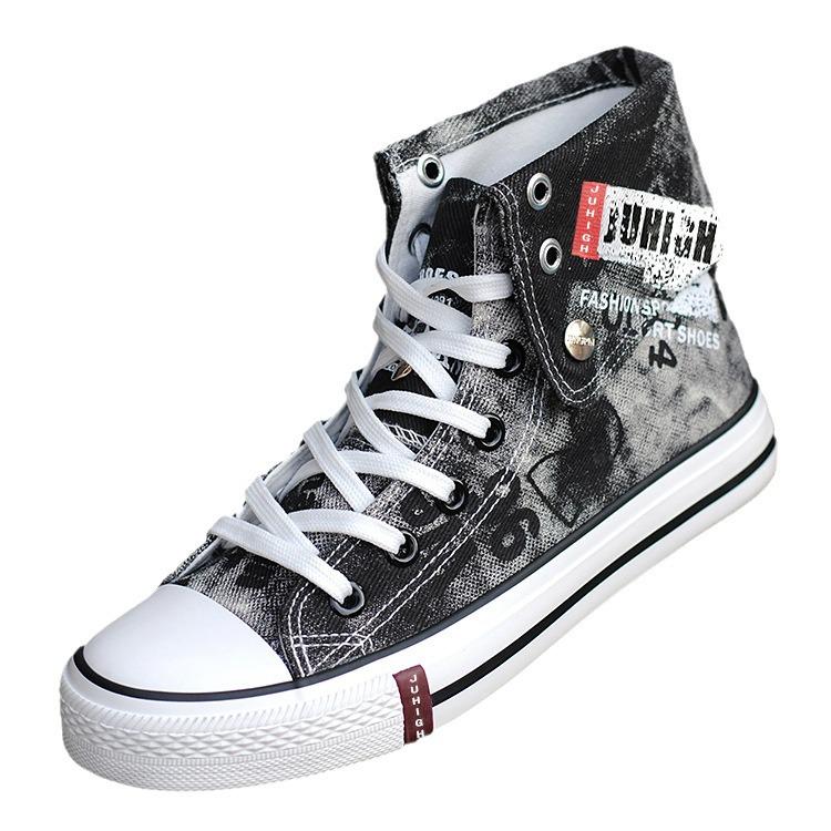 Herren Freizeitschuhe Blau Vulkanisiertes Canvas für Herren High Top Sport Atmungsaktiv Herren Jeansschuhe Zapatillas Hombre