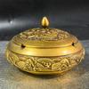 Pure brass dragon and phoenix with lid, treasure bowl ashtray, home living room office decoration
