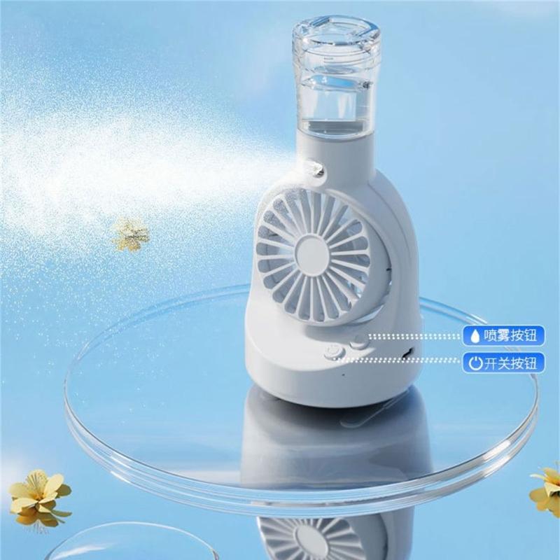 Small Desk Fan Powerful Spray Fan Small Pocket Fan Lightweight Rechargable Fan Misting Spray Fan Plastic Material
