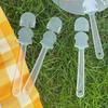 DIY Kindergarten Round Fan: Transparent Plastic Handle for Graffiti and Advertising
