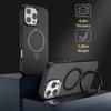 For iPhone 11 12 13 14 15 16 Pro Max Plus Phone Case Magnetic Metal Stand Kevlar Pattern Carbon Fiber Anti Drop Slim Cover