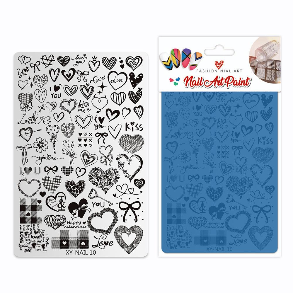 Nail Art Tool Printing Steel Plate Lace Transfer Butterfly Flower French Plaid Leopard Print Fireworks Year Of The Snake Pattern Template