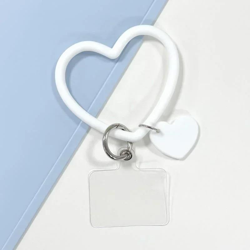 

1pcs New Silicone Heart Loop Cell Phone Hand Wrist Strap With Key Chain Holder-Universal Mobile Phone Straps For All Smartphones Other