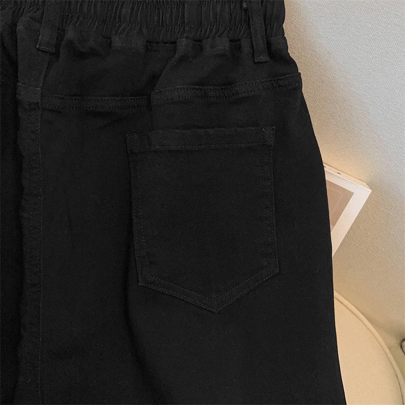 Super Size High Waist Plus Size Loose Work Jeans - Summer 5-Point Pants