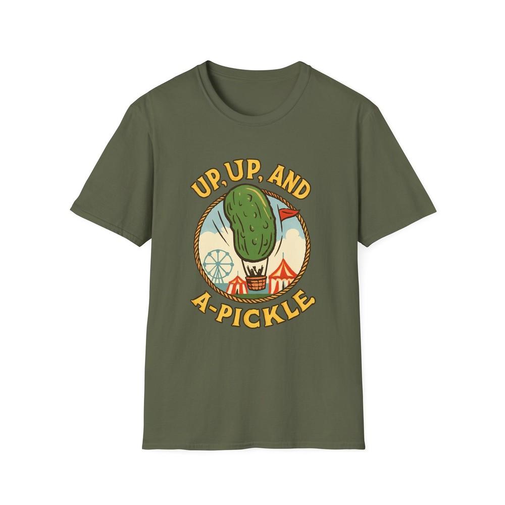 

Unisex Softstyle T-Shirt Giant Pickle Hot Air Balloon Carnival Adventure Tee 4XL