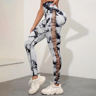 High Waist Hollow Out Yoga Pants – Seamless, Breathable Peach Lift Leggings for Women
