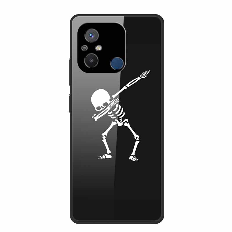 Gehärtetes Glas Case für Redmi 12C Rückabdeckung Hartschalen Case für Xiaomi Redmi 12C 4G Handyhülle Redmi12C Fundas 22120RN86G Cooler Stoßfänger