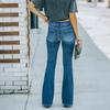 Women's High Waist Washed Women's Jeans Fashionable Versatile Straight Leg Pants
