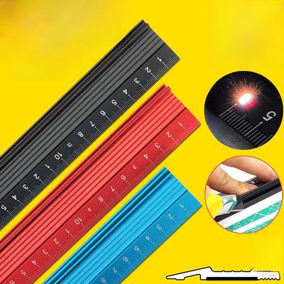 Multifunkční ochranné pravítko z hliníkové slitiny - 20 cm/30 cm/45 cm pro studenty, reklamu, kreslení a řezání