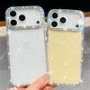 Glitter Shining Diamonds Stars Case For iPhone 17 Air 16 15 14 13 Plus  Full Rhinestones Candy Jelly Hard Acrylic Cover