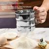 Manual Stainless Steel Double Layers Flour Sifter Quick Sifting Sieve Strainer For Cake Cookie Baking
