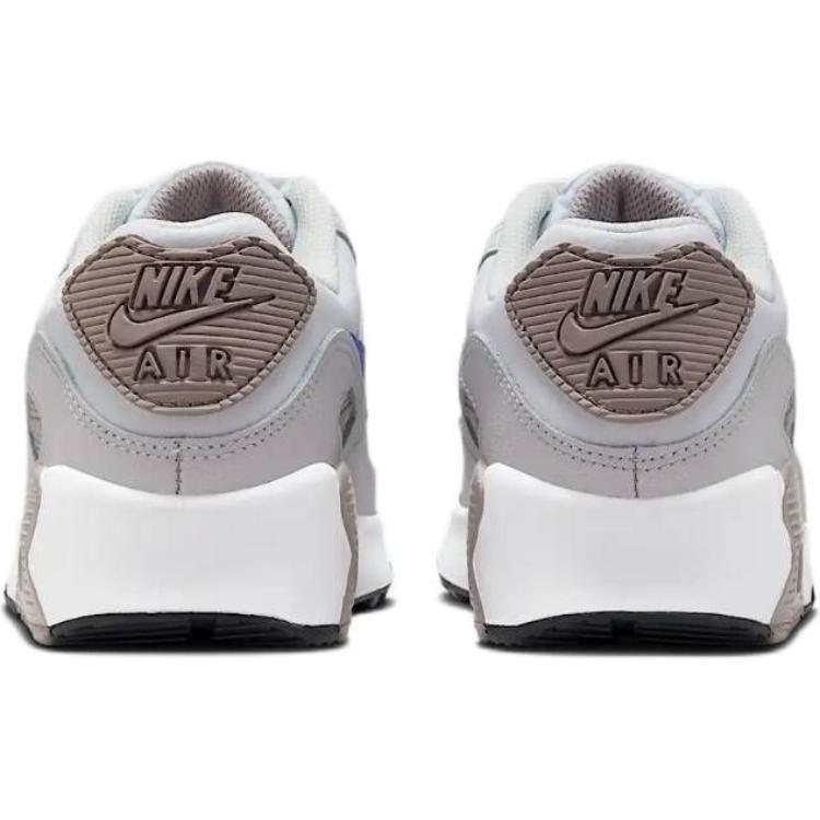 Nike Air Max 90 Abrasion Resistant Breathable Abrasion Resistant Breathable Low Top Kids' Running Shoes White/Gray/Blue HF6358-105
