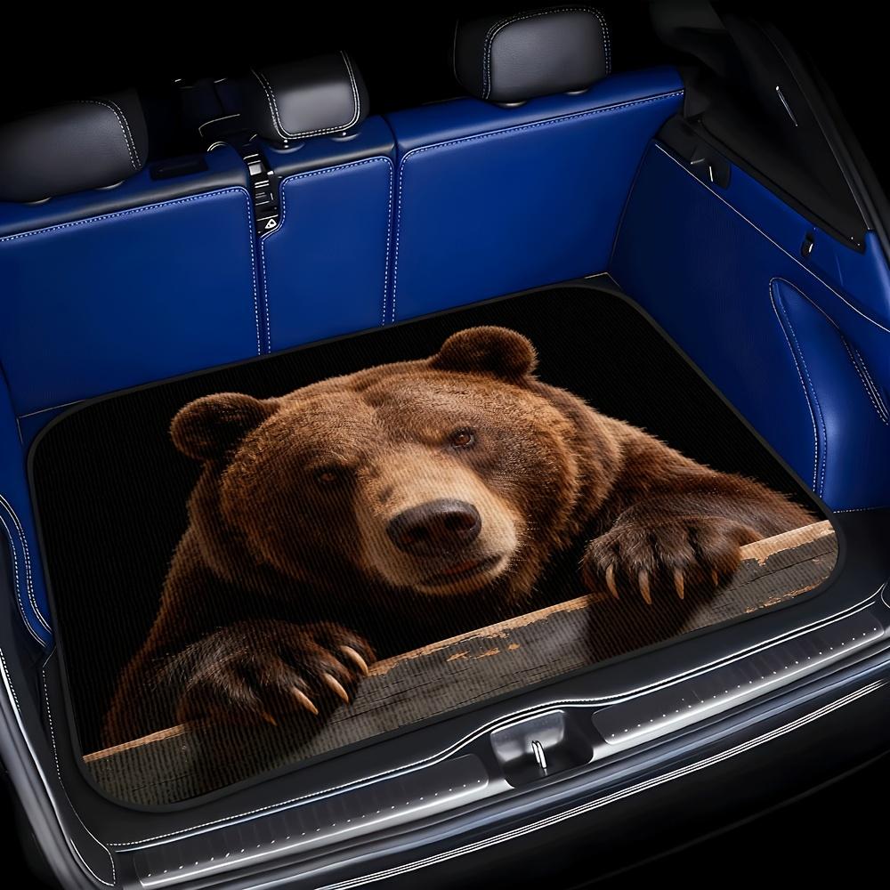 1Pcs Brown Bear Paw Print Car Trunk Mat with Anti Slip Cargo Liner Waterproof Rear Storage Protector Floor Mat for SUV Sedan Veh